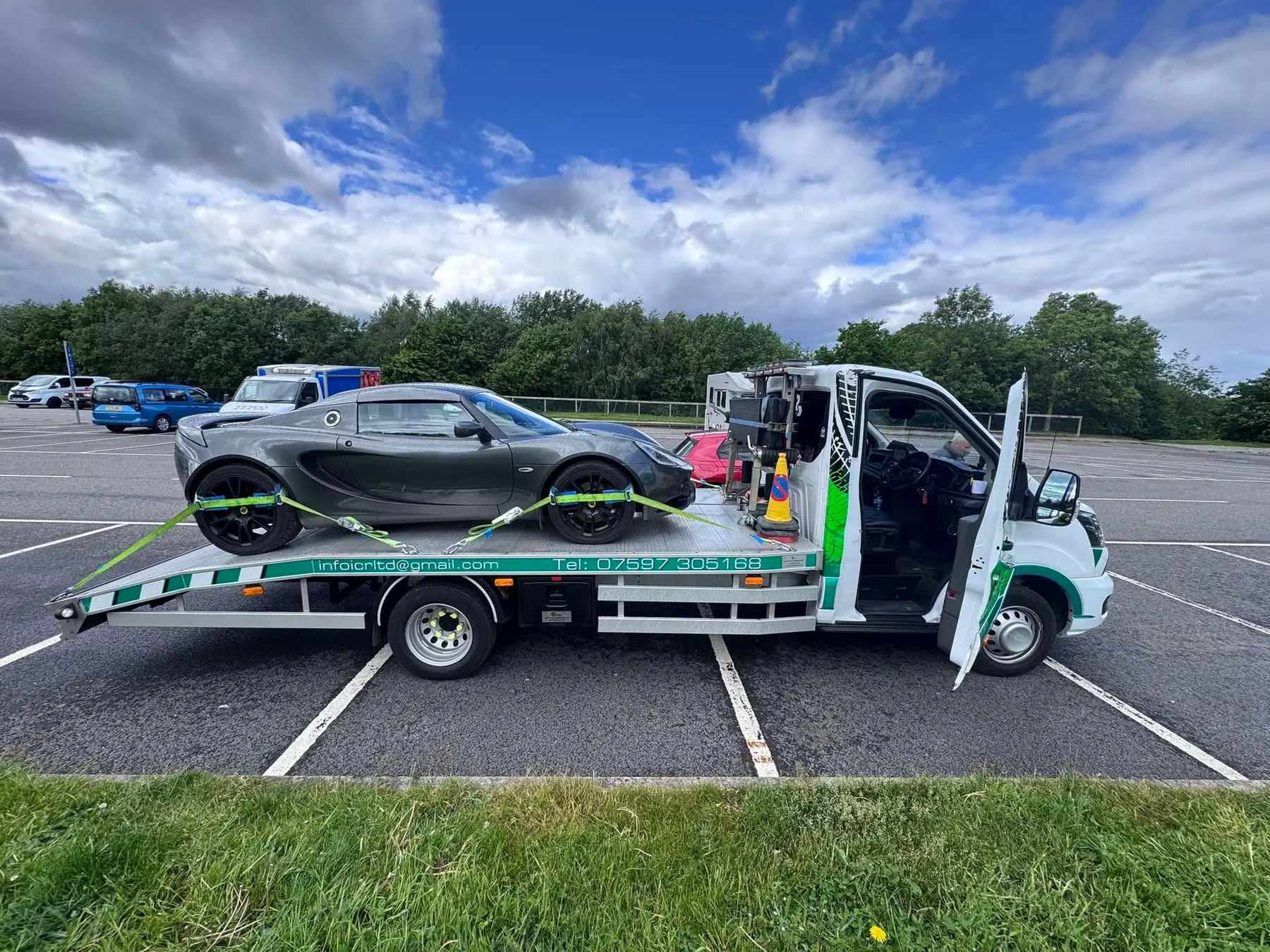 Performance car secured on the ICR recovery truck